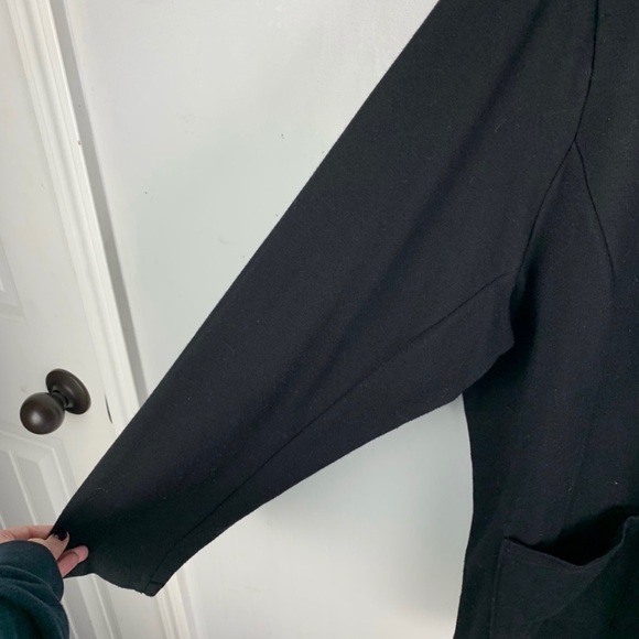 Tahari Black Button Front Knit Collared Plus Size Blazer Cardigan Jacket 2X Plus - Picture 2 of 5